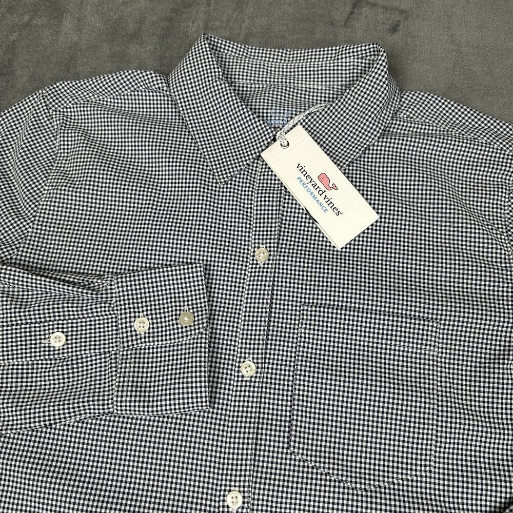NWT Vineyard Vines Harbor Popover Coverup Women's XS Navy White Gingham Preppy